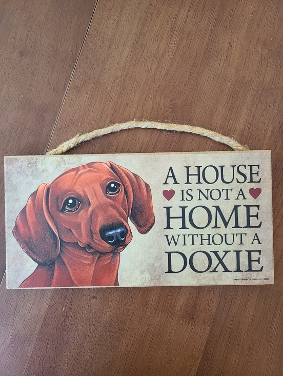 Love & Laughter Wooden Signs Other - Dachshund Dog Indoor Wood Wall Plaque - Red Brown Doxie Illustration - USA Made